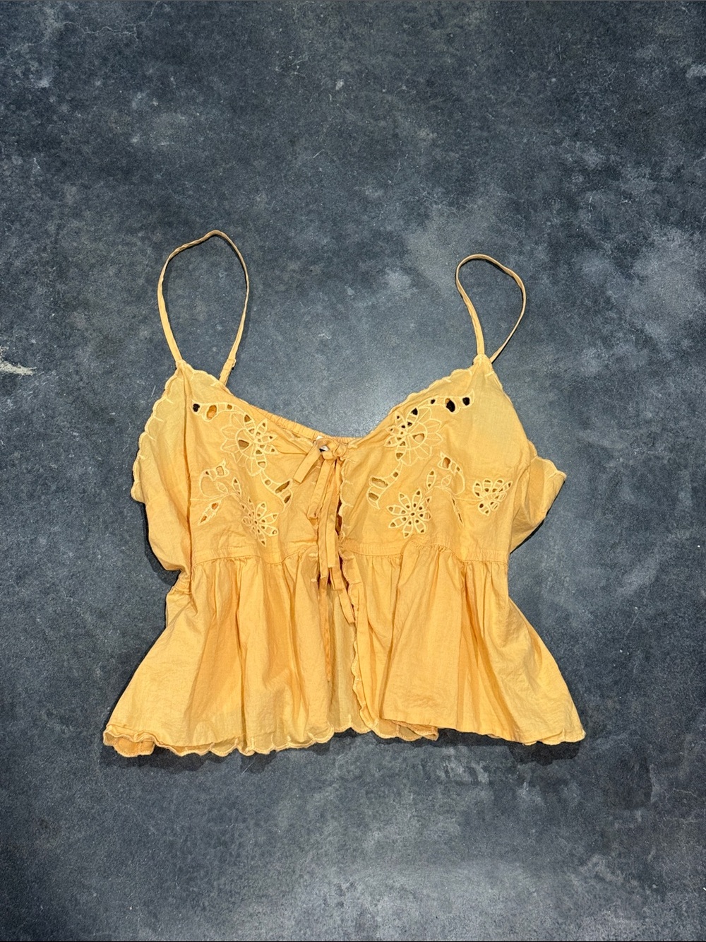 Orange Eyelet Tie-Front Camisole Top - aerie